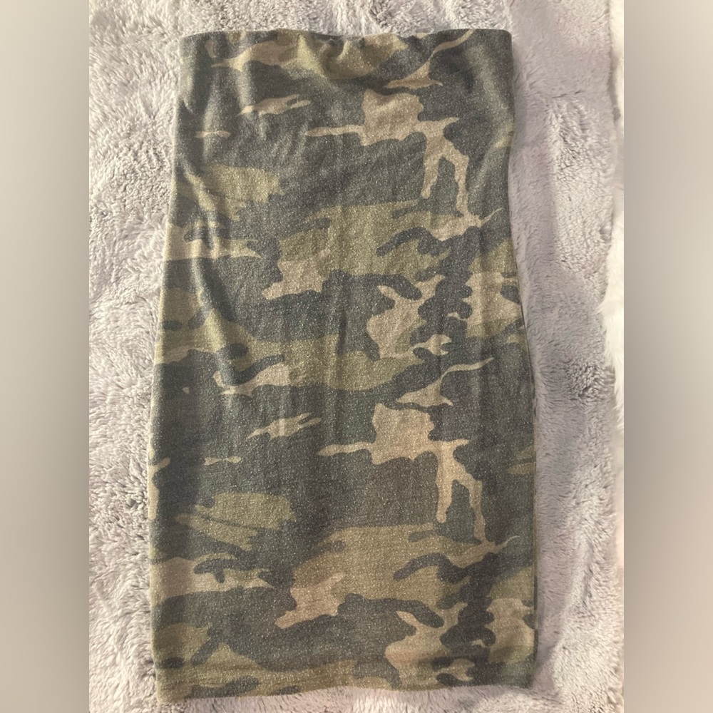 Camouflage Strapless Dress